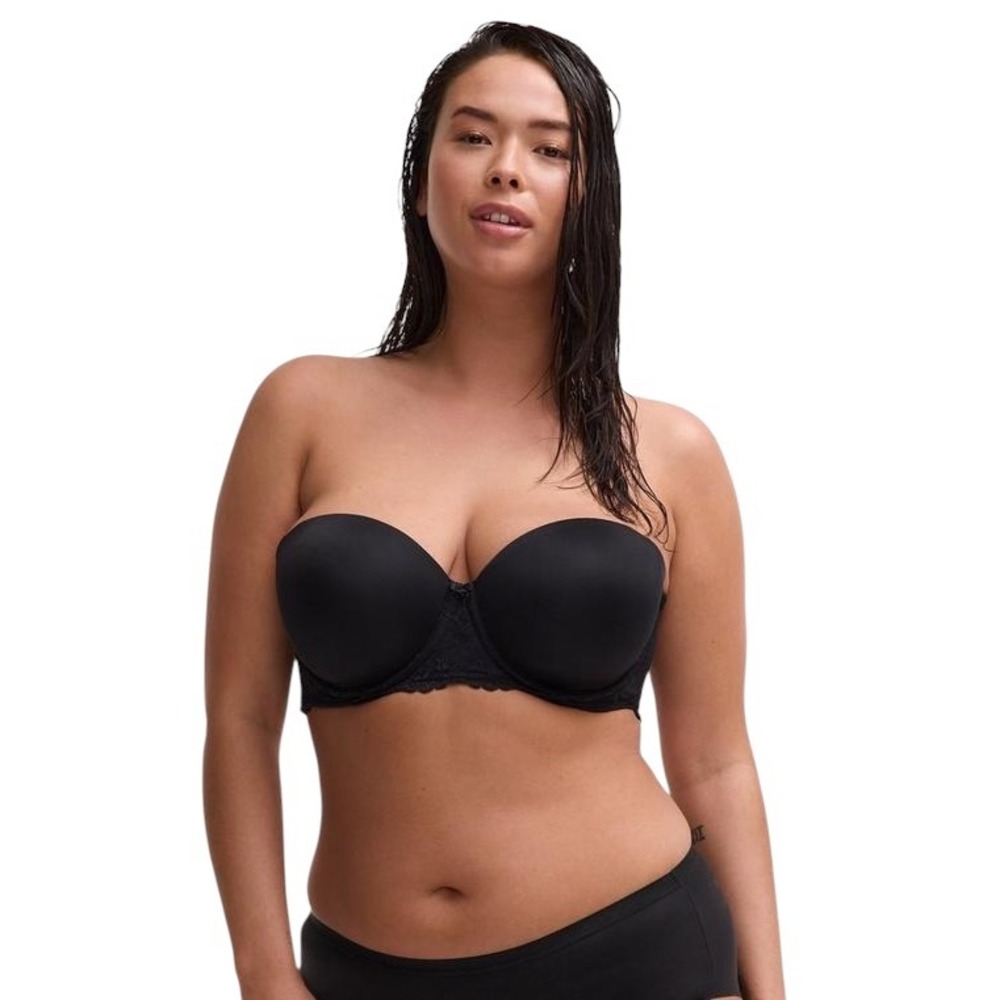 Torrid 40D Bra Strapless Convertible Lightly Lined Smooth Black Multiway 181